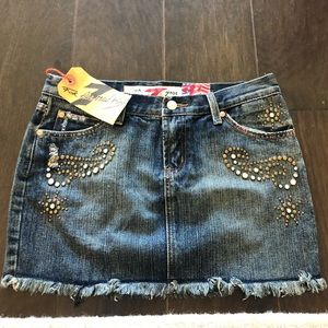 7 for all mankind. The great china wall jean skirt. Adorable 2000s aesthetic